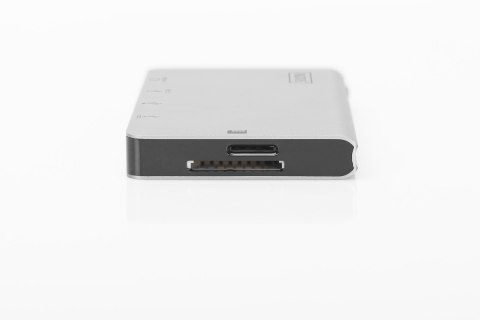 Stacja dokująca podróżna USB Typ C, 6 portów 4K, HDMI, VGA, USB, RJ45, microSD, SD/MMC, srebrna