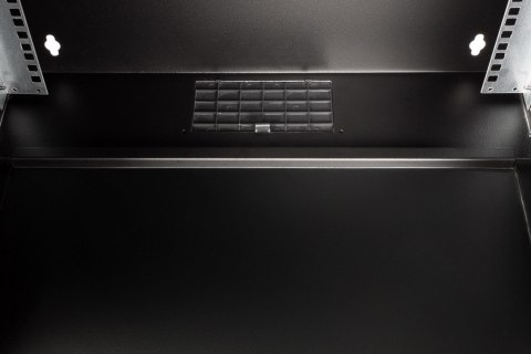 Szafa sieciowa wisząca 19" 12U, SOHO PRO 595 x 540 x 400 mm, drzwi szyba, czarny, niezłożona, 60kg