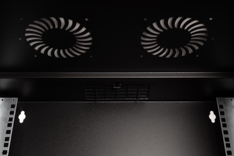 Szafa sieciowa wisząca 19" 12U, SOHO PRO 595 x 540 x 400 mm, drzwi szyba, czarny, niezłożona, 60kg