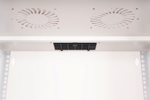 Szafa sieciowa wisząca 19" 12U, SOHO PRO 595 x 540 x 400 mm, drzwi szyba, szary, niezłożona, 60kg