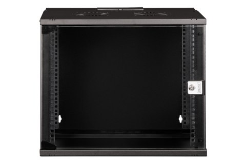 Szafa sieciowa wisząca 19" 9U, SOHO PRO 460 x 540 x 400 mm, drzwi szyba, czarny, niezłożona, 60kg