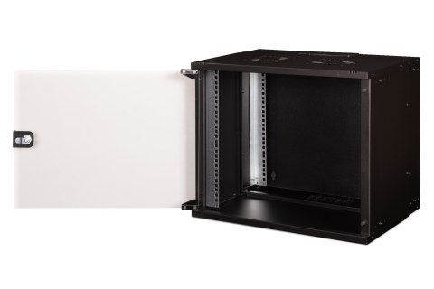 Szafa sieciowa wisząca 19" 9U, SOHO PRO 460 x 540 x 400 mm, drzwi szyba, czarny, niezłożona, 60kg