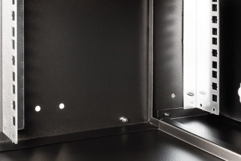 Szafa sieciowa wisząca 19" 9U, SOHO PRO 460 x 540 x 400 mm, drzwi szyba, czarny, niezłożona, 60kg