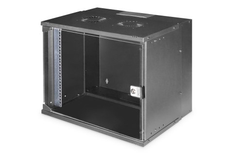 Szafa sieciowa wisząca 19" 9U, SOHO PRO 460 x 540 x 400 mm, drzwi szyba, czarny, niezłożona, 60kg