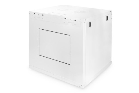 Szafa sieciowa wisząca DYNAmic 19" 12U rack 600x600, drzwi szyba, szary, niedzielona, złożona, 60kg
