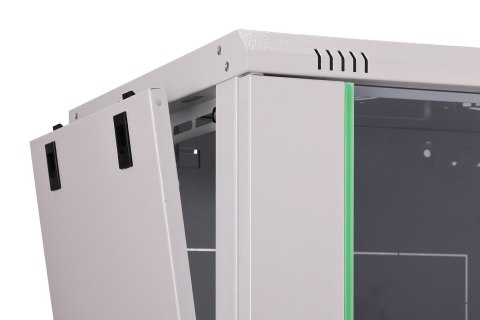 Szafa sieciowa wisząca DYNAmic 19" 9U rack 600x450, drzwi szyba, szary, niedzielona, złożona, 60kg