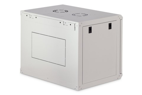 Szafa sieciowa wisząca DYNAmic 19" 9U rack 600x450, drzwi szyba, szary, niedzielona, złożona, 60kg