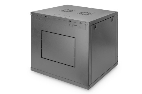 Szafa sieciowa wisząca DYNAmic 19" 9U rack 600x600, drzwi szyba, czarny, niedzielona, złożona, 60kg