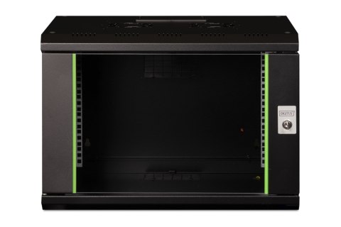 Szafa sieciowa wisząca Unique 19" 7U rack 600x450,drzwi szyba, czarny, niedzielona, złożona, 100kg