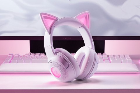 Zestaw słuchawkowy Razer | Kraken Kitty V2 BT | Łączność Bluetooth | Nauszne | Mikrofon | Redukcja szumów | Bezprzewodowy | Biał
