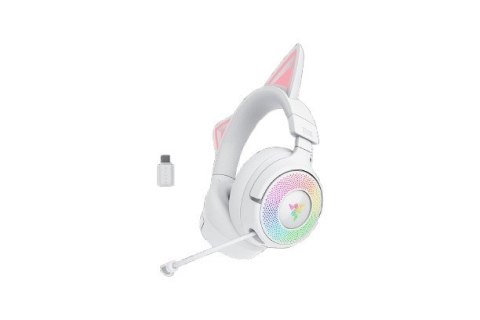 Zestaw słuchawkowy Razer Kraken Kitty V3 Pro Bluetooth Nauszne Mikrofon Bezprzewodowy Biały