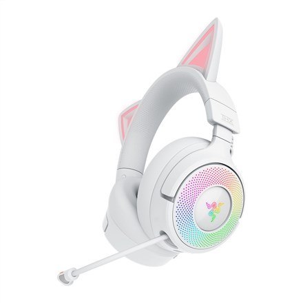 Zestaw słuchawkowy Razer Kraken Kitty V3 Pro Bluetooth Nauszne Mikrofon Bezprzewodowy Biały