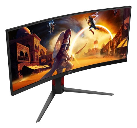 Monitor AOC CU34G4 34" Szybkie VA UWQHD 21:9 180 Hz 1 ms 3440 x 1440 pikseli 300 cd/m2 Ilość portów HDMI: 2 Czarny