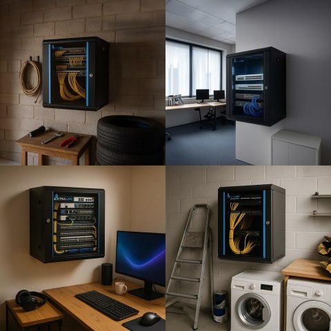 Extralink 9U 600x600 Czarna | Szafa rack | montowana na ścianie