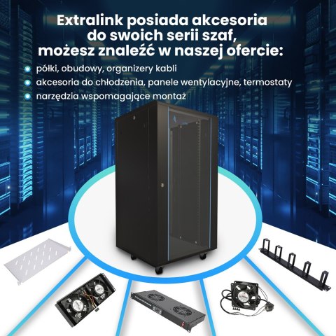 Extralink 22U 600x800 Czarna | Szafa rack | stojąca