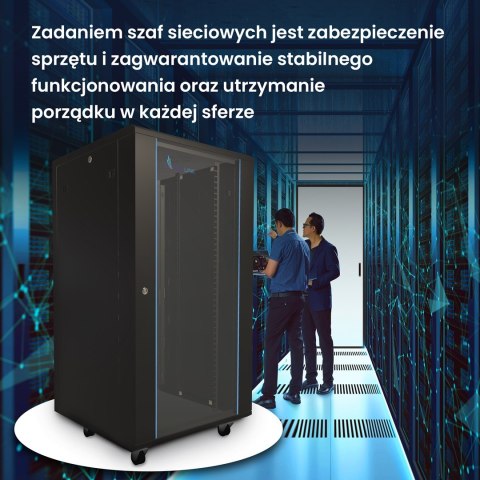 Extralink 22U 600x800 Czarna | Szafa rack | stojąca
