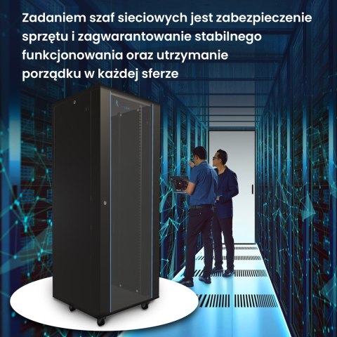 Extralink 42U 600x1000 Czarna | Szafa rack | stojąca