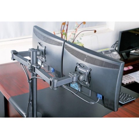 Techly ICA-LCD 382-D uchwyt / stojak do monitorów 68,6 cm (27") Czarny Biurko