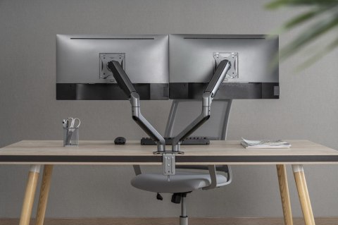 Gembird MA-DA2-05 uchwyt / stojak do monitorów 81,3 cm (32") Szary Biurko