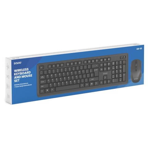 SAVIO ZESTAW KLAWIATURA I MYSZ BEZPRZEWODOWA KB-03