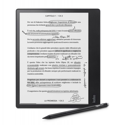 Kobo eBook-Reader eBookReader Elipsa 2E 32GB Zestaw z rysikiem (N605-KU-BK-K-BU) (N605KUBKKBU)