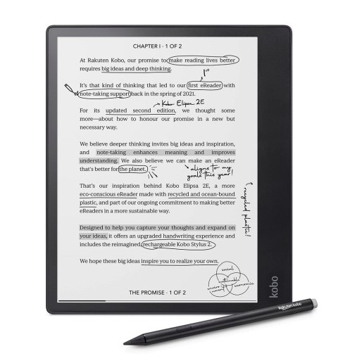 Kobo eBook-Reader eBookReader Elipsa 2E 32GB Zestaw z rysikiem (N605-KU-BK-K-BU) (N605KUBKKBU)