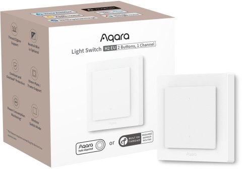 Przełącznik Aqara Light Switch H2 EU | 2 przyciski, 1 kanał, offline