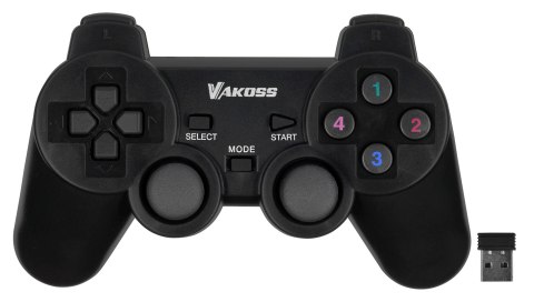 VAKOSS GAMEPAD BEZPRZEWODOWY USB Z FUNKCJĄ DUAL SHOCK, PC/PS3, TRYB CYFROWY I ANALOGOWY, GP-4705BK CZARNY VAKOSS GAMEPAD BEZPRZEWODOWY USB Z FUNKCJĄ DUAL SHOCK, PC/PS3, TRYB CYFROWY I ANALOGOWY, GP-4705BK CZARNY