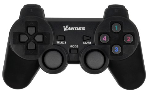 VAKOSS GAMEPAD BEZPRZEWODOWY USB Z FUNKCJĄ DUAL SHOCK, PC/PS3, TRYB CYFROWY I ANALOGOWY, GP-4705BK CZARNY VAKOSS GAMEPAD BEZPRZEWODOWY USB Z FUNKCJĄ DUAL SHOCK, PC/PS3, TRYB CYFROWY I ANALOGOWY, GP-4705BK CZARNY