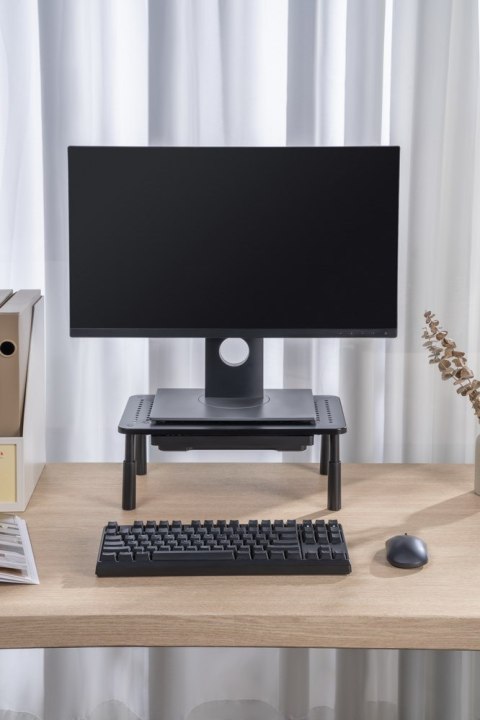 GEMBIRD REGULOWANA PODSTAWKA POD MONITOR Z SZUFLADĄ (PROSTOKĄT) GEMBIRD REGULOWANA PODSTAWKA POD MONITOR Z SZUFLADĄ (PROSTOKĄT)