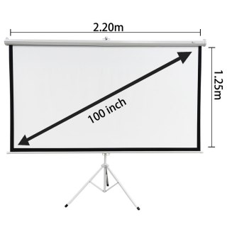 Extralink Ekran projekcyjny Projection Screen 100" 16:9, 220x125cm, PVC, pół-automatyczne zwijanie
