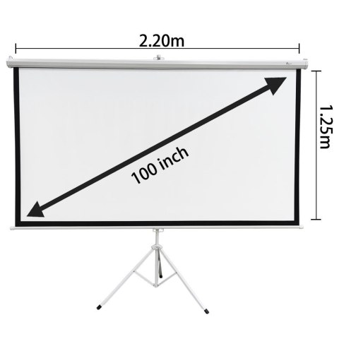 Extralink Ekran projekcyjny Projection Screen 100" 16:9, 220x125cm, PVC, pół-automatyczne zwijanie