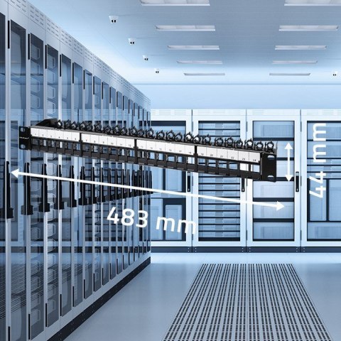 QOLTEC PATCH PANEL DO SZAF RACK 19" | 24 PORTY | 1U | UTP | CZARNY
