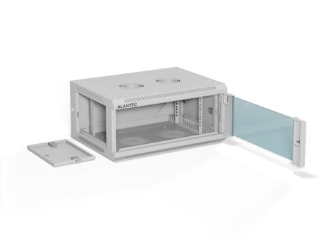 ALANTEC Szafa wisząca 19" 4U 600x450, drzwi szklane, kolor szary, do samodzielnego montażu - Flat Pack (SW-4U-600-450-01-SF) ALANTEC Szafa wisząca 19" 4U 600x450, drzwi szklane, kolor szary, do samodzielnego montażu - Flat Pack (SW-4U-600-450-01-SF)