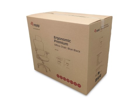 Wyposażenie: Ergonomiczne krzesło biurowe + Zagłówek/Podłokietniki niebieski/lite Sprzedaż detaliczna
