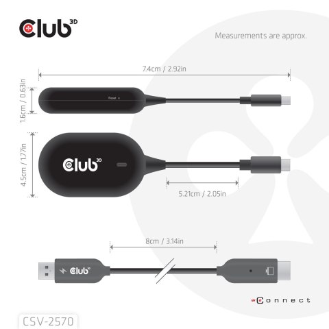 Adapter WRL USB-C na HDMI CSV-2570 Club3D