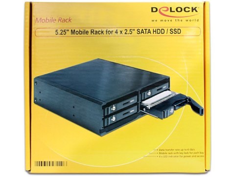 Kieszeń Delock 5.25" Mobile Rack dla 4 x 2.5" SATA HDD / SSD