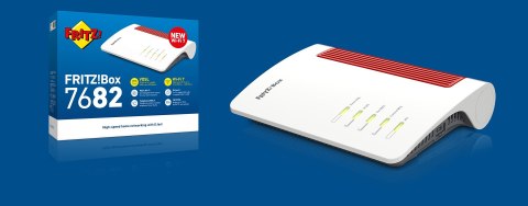 Router stołowy FRITZ! Box 7682, Wi-Fi 7 (802.11be), Dwuzakresowy (2,4 GHz / 5 GHz), Ethernet LAN, VDSL, Biały