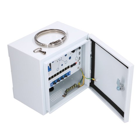 Zewnętrzny switch PoE Extralink Atlas; 8x RJ45 1000Mb/s PoE, 2x SFP, 120W, aktywne chłodzenie