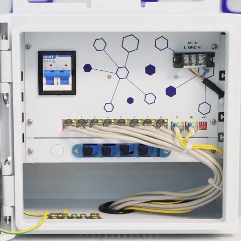 Zewnętrzny switch PoE Extralink Atlas; 8x RJ45 1000Mb/s PoE, 2x SFP, 120W, aktywne chłodzenie