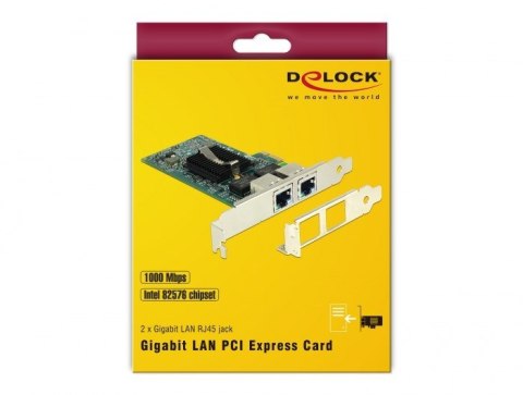 Karta sieciowa PCI Express 2 x Gigabit LAN Delock