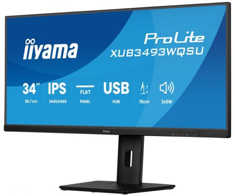 Iiyama XUB3493WQSU-B6 34" UW IPS-panel 3440x1440 120Hz 21:9 400cd/m 1000:1 1ms