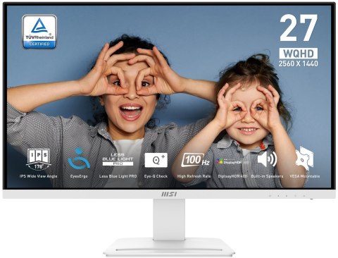 MSI Pro MP273QW E2 monitor komputerowy 68,6 cm (27") 2560 x 1440 px Wide Quad HD Biały