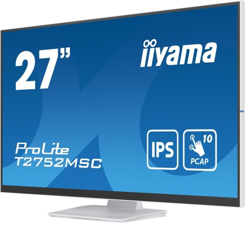 Monitor komputerowy iiyama ProLite T2752MSC-W1, 68,6 cm (27") 1920 x 1080 px Full HD LED Ekran dotykowy Biały