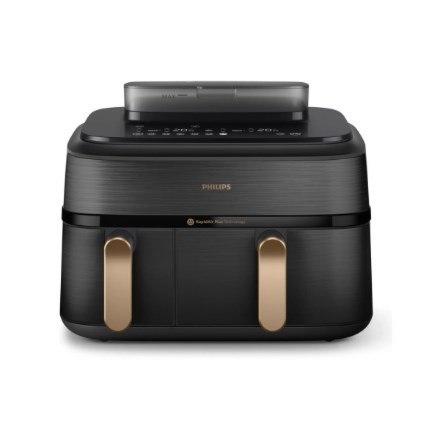 Frytownica powietrzna Philips z podwójną parą NA552/00 Seria 5000 Moc 2750 W Pojemność 9 L RapidAir Plus Czarny