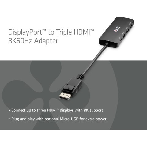 Adapter I/O DP do HDMI potrójny CSV-7330 CLUB3D