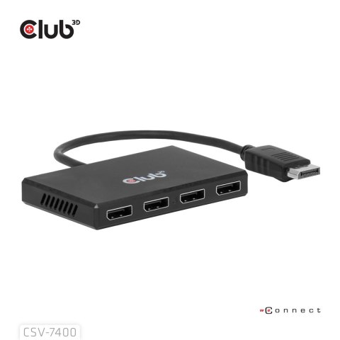 Hub USB Club Hub 3D MST (Multi Stream Transport) DisplayPort 1.4 na 4x DisplayPort, Cztery monitory, 4x 4K30Hz, 8K30Hz
