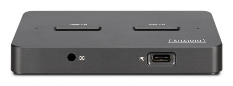 Stacja dokująca USB-C 3.2 Gen2 dla dysków SSD M.2 Duo NVMe oraz SATA (max. 2x 4 TB) z czytnikiem kart SD-Express 7.1 (max. 2 TB)