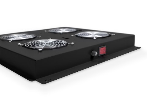 Jednostka dachowa NWSZ do szaf sieciowych Digitus, 2 wentylatory, przełącznik, termostat, 276m3 cirk./h, kolor czarny RAL 9005