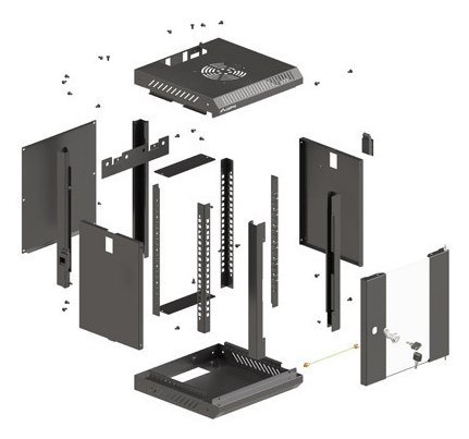 Lanberg WF11-3304-10B stojak 4U Szafa wisząca Czarny